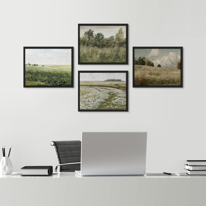 High Society Victorian Portrait Nature - Ensemble de 4 reproductions de cadres photo simples, Noir, H 10 po x l 8 po
