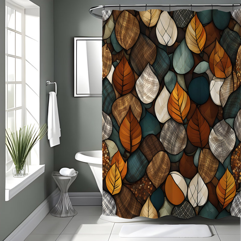 Rideau de douche à motif floral Ulf, H 72 po x l 70 po