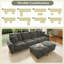Sofa 4‑Seater with 2 Storage Ottomans-134702244