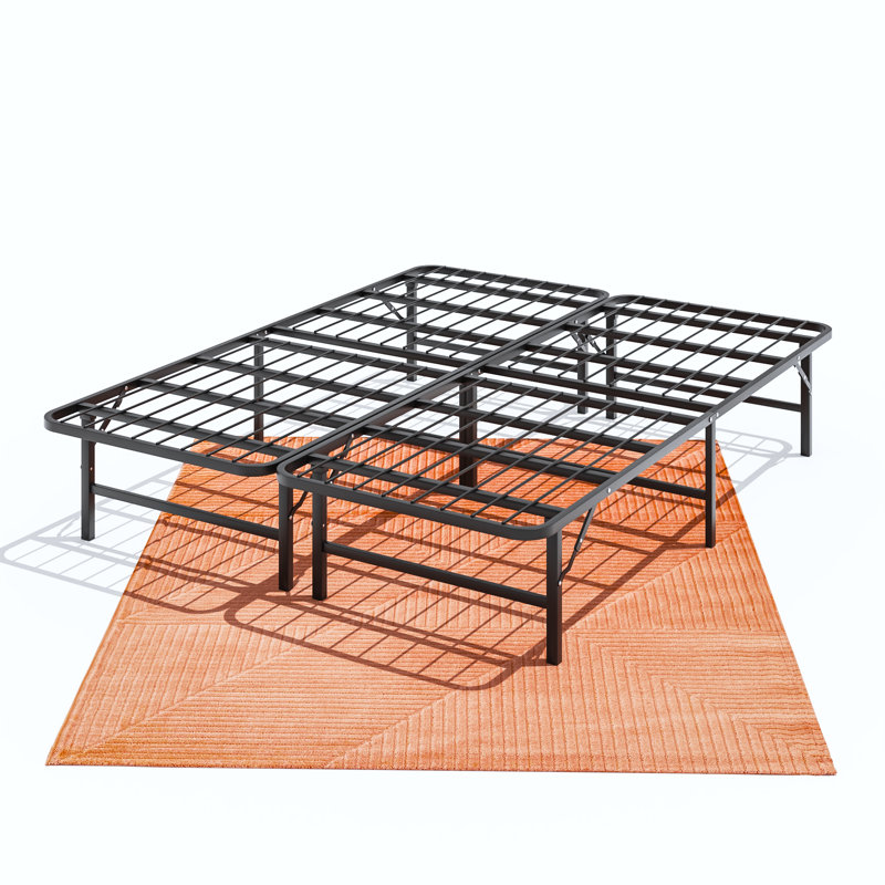 Isobella Tool Free Setup Queen Size Folding Bed Frame, 14 Inch High Queen Metal Platform Bed, Heavy Duty Foldable Bed Frame, No Box Spring Needed, Sturdy Steel Frame for Mattress