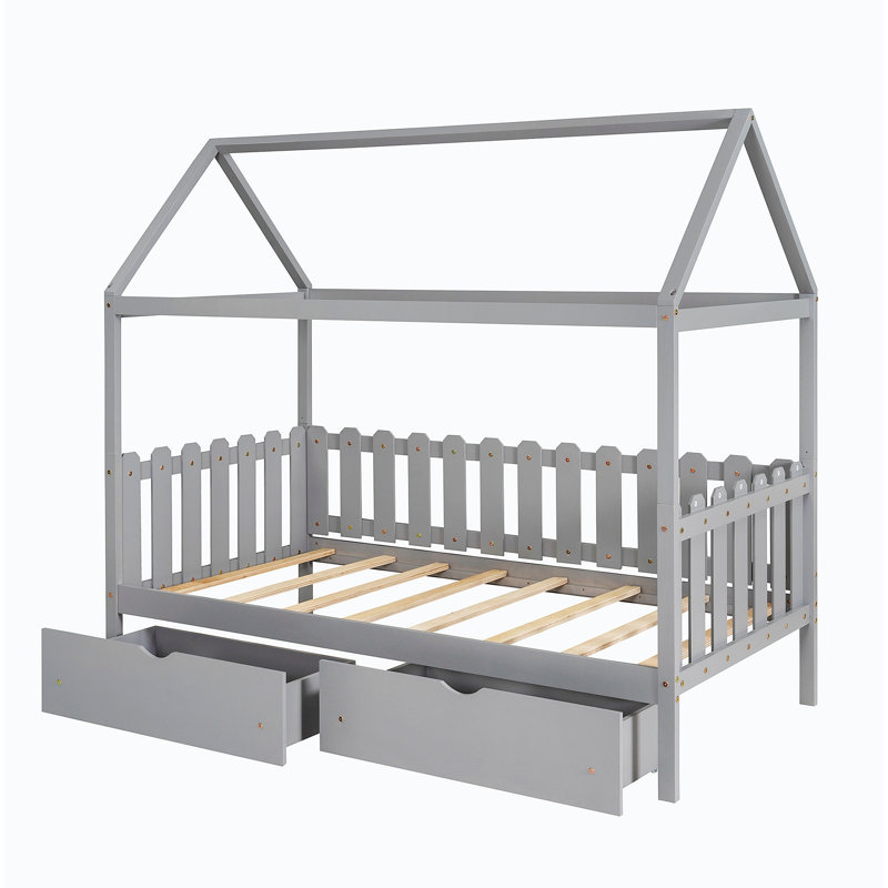 Lit plateforme 70,13 po Osnabrock, gris