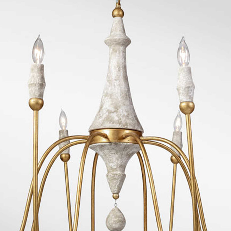 Clay 8 - Light Candle Style Chandelier with Beaded Accents
