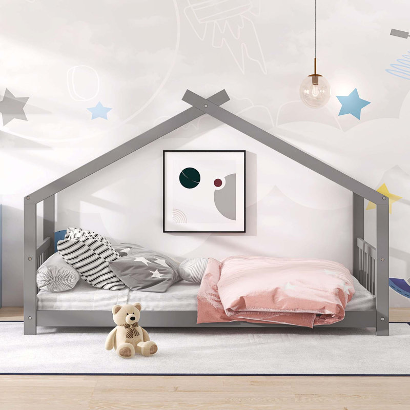 House Bed, Twin, Gray