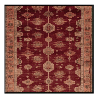Machine Washable Overdyed Red Area Rug