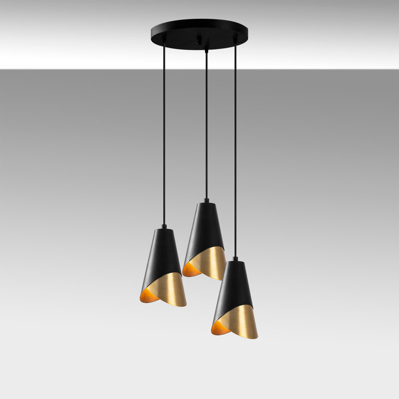 Luminaire suspendu conique à 3 lumières Tunxis