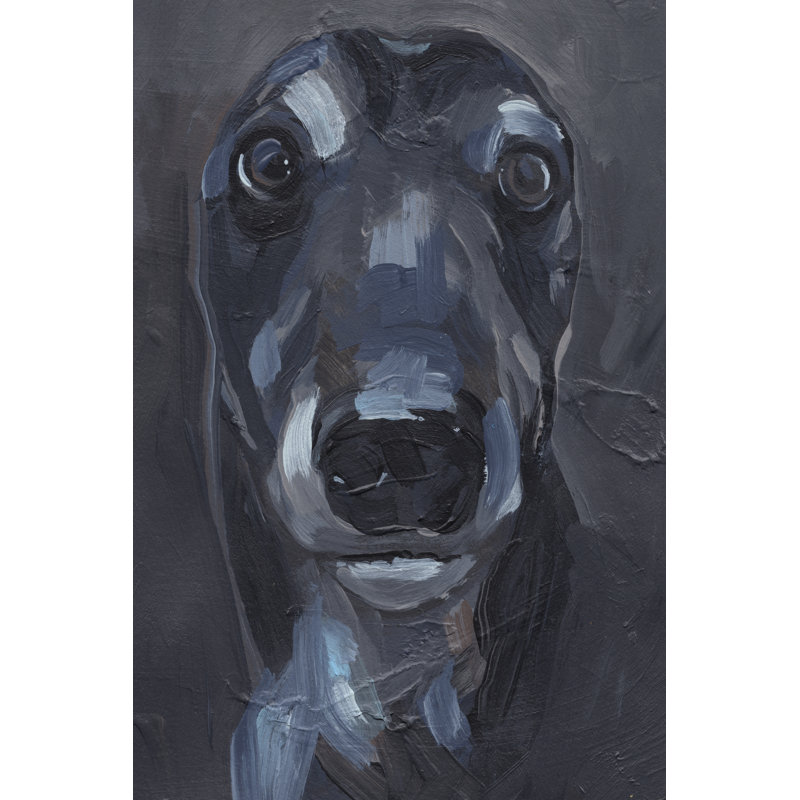 Good Boy II by Jennifer Paxton Parker - Painting, Black Floater Framed, 46cm H x 30cm W