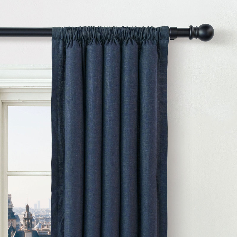 Brisa Room Darkening Curtain, Indigo, 96" W x 84" L