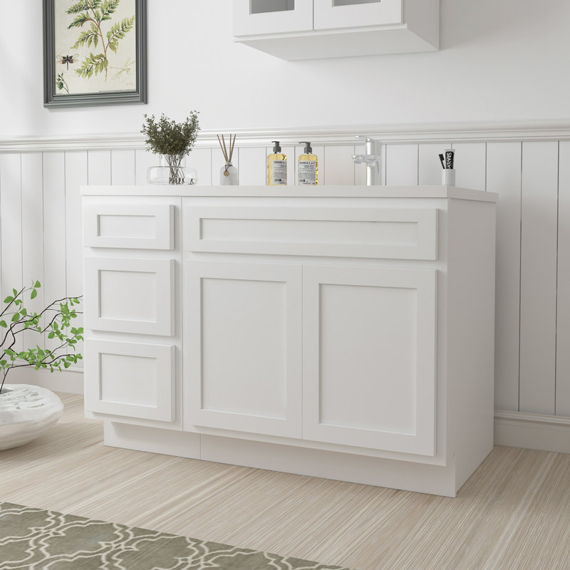 Base de meuble-lavabo simple 45 po seulement, Blanc