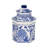Bethony Chinoiserie Hexagonal Ceramic Candle Jar with Lid - 7" Blue & White Stoneware Decorative Accent for Home, Office, or Bedroom