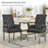 Upholstered Tufted Arm Dining Chairs-648702696