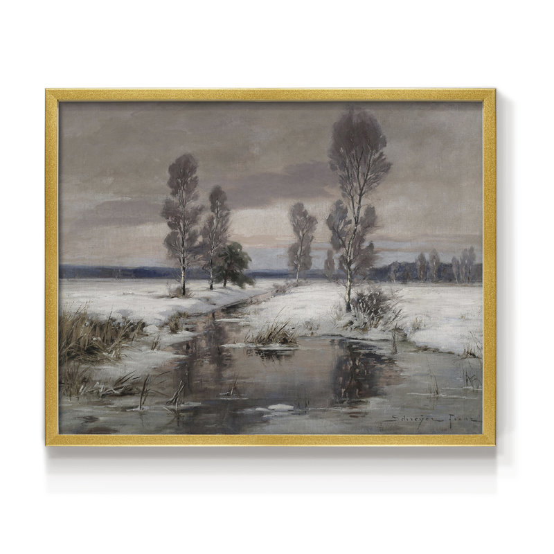 Paysages rétro-CECCXIX - reproduction encadrée, H 11 po x l 14 po, Doré