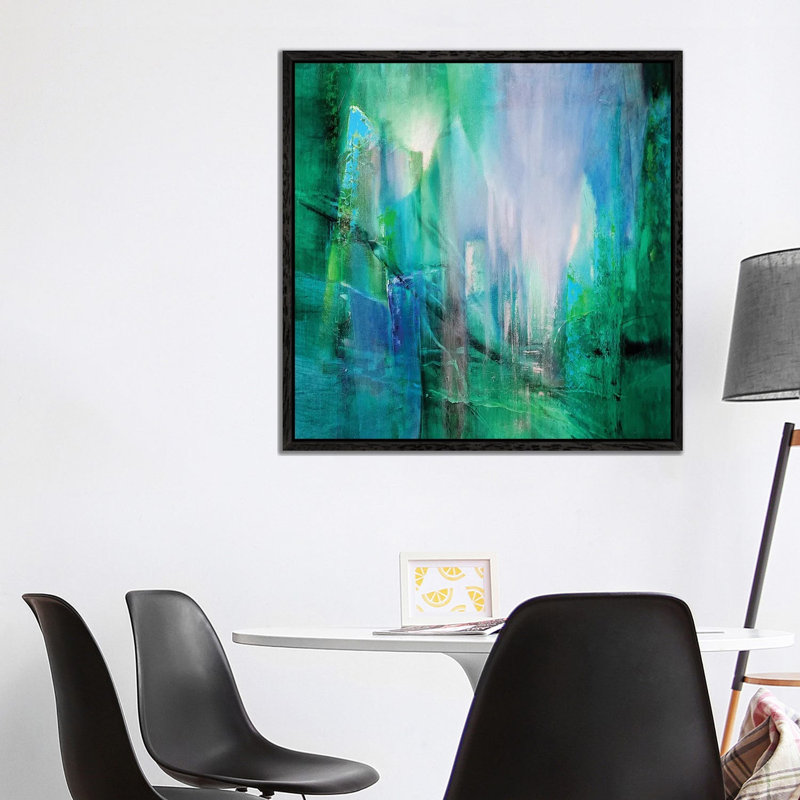 Transparency by Leon Devenice - Painting on Canvas, Black Framed, 93.98 cm H x 93.98 cm W