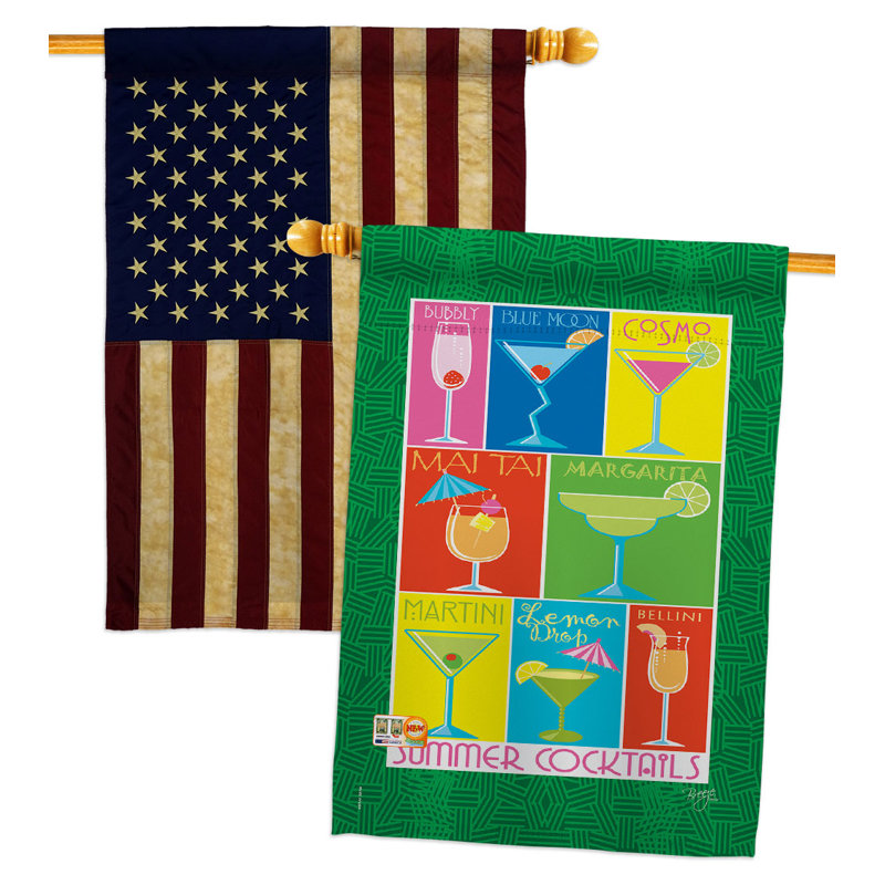 Drapeau de maison en polyester à 2 faces Summer Hinks 40 H x 28 W