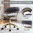 Home Office Chair, Velvet Upholstered Task Chair With Woven Open Back, 360° Swivel Desk Chair With Wheels, Adjustable Vanity Chair, Computer Chair For Office, Studio-1088771805