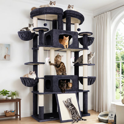 78''H Extra Large Multi-level Cat Tree for Large Cats Scratching Pad and Extra Large Perch Include