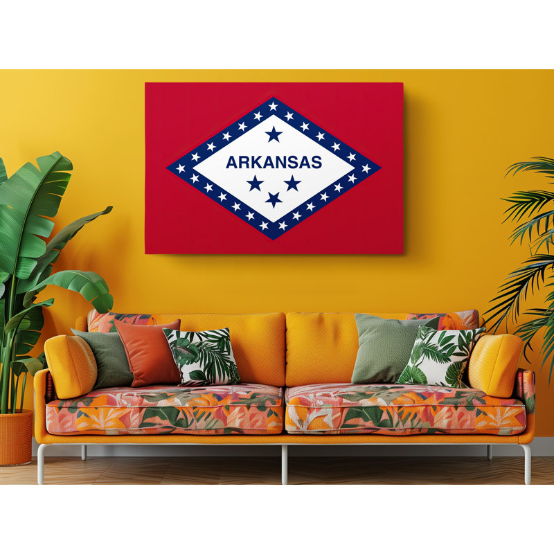 Drapeau de l'Arkansas State, drapeau américain, impression sur toile, décoration murale, L 36 po x H 24 po
