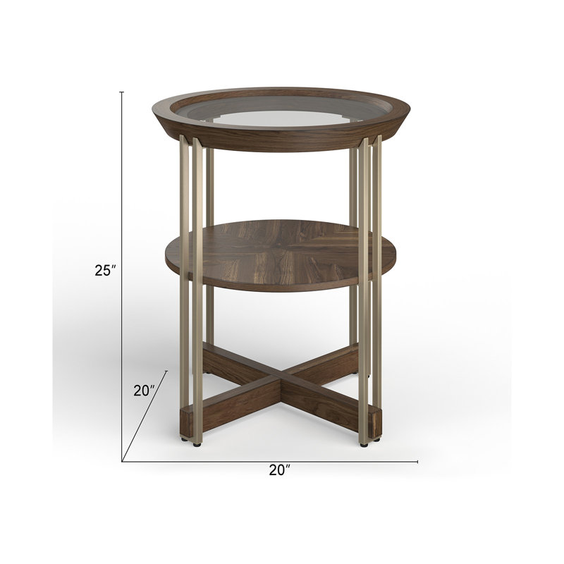Amillano Solid Wood Top End Table