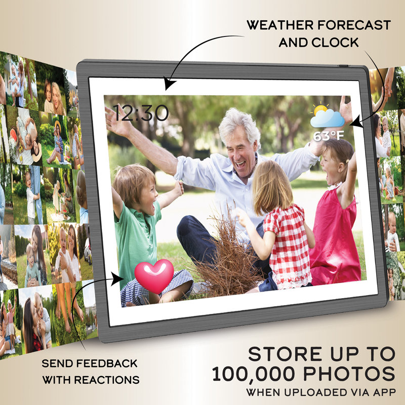 Impecca 15.6” SMART Digital Photo Frame, Touchscreen, Up to 100,000 photos