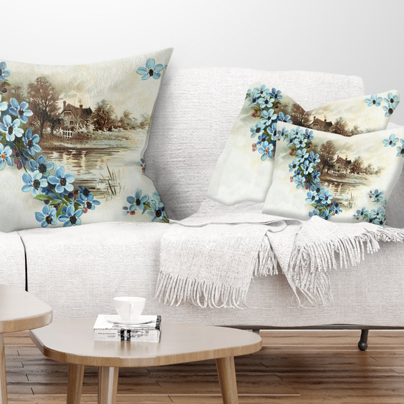 Coussin lombaire floral fleur d’illustration