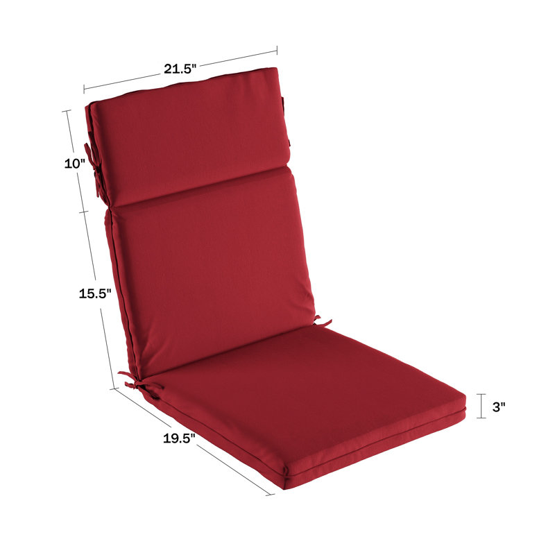 High-Back Outdoor Chair Cushions – 4 Pillows with UV and Water-Resistant Fabric – For Patio, Adirondack, or Dining Chairs by Lavish Home