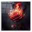 «Red Rose On Fire 1» par Rey Klimt, art mural en verre acrylique-738228649