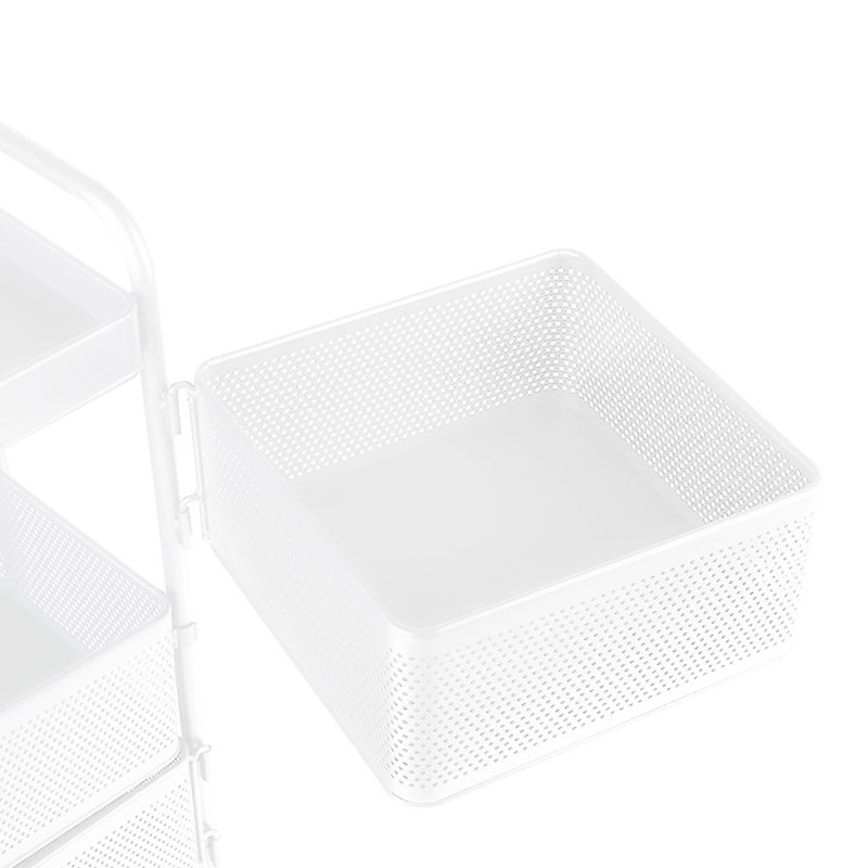 85cm H x 26cm W Utility Cart with Wheels, White