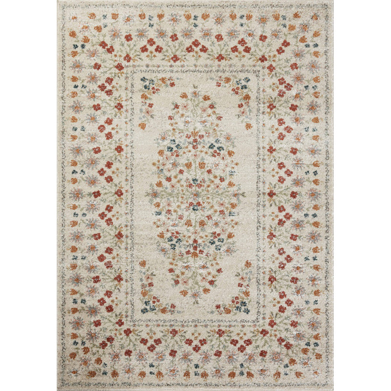 Tapis en lin Rifle Paper Co. x Loloi Laurel, Rectangle 5 pi 3 po x 7 pi 8 po