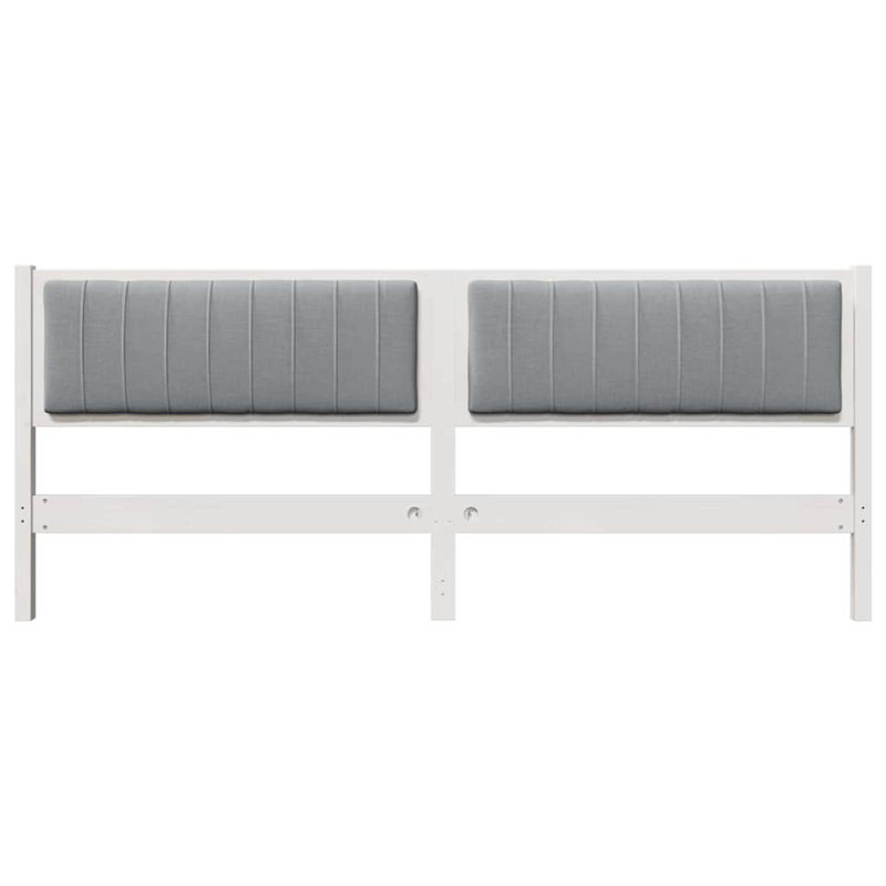 Solid Wood Headboard, King, Light Grey, White
