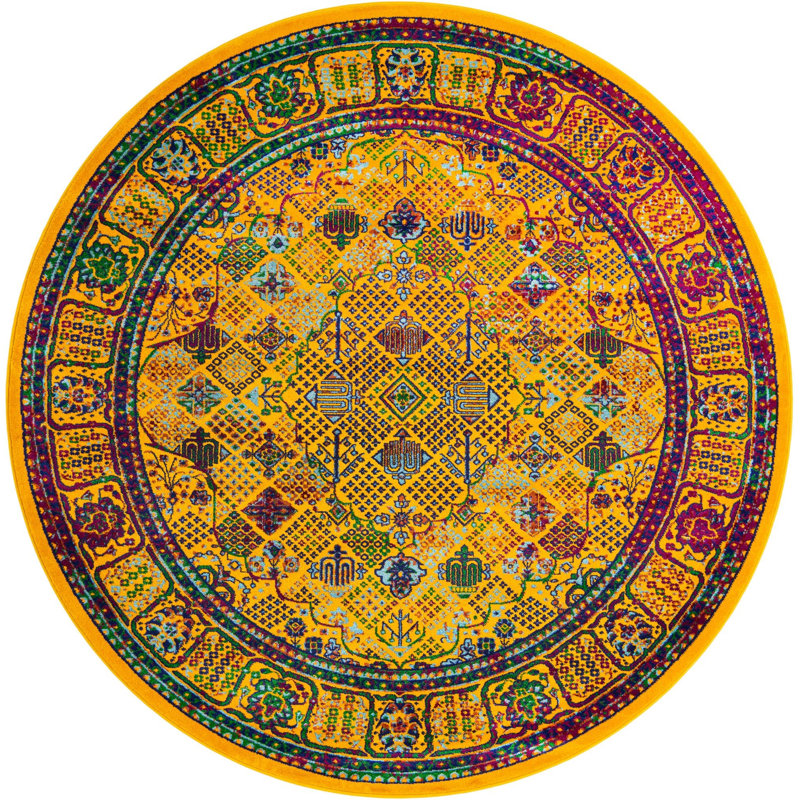 Mylasha Abstract Indoor Rug, Round 7'10"