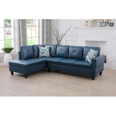 Glennia Faux Leather L-Shaped Sectional