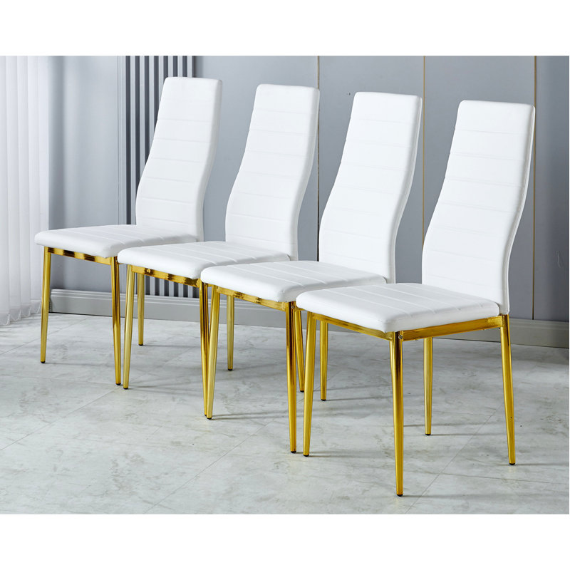 Ensemble de 4 chaises, GOLDEN LEG SEAT, Blanc