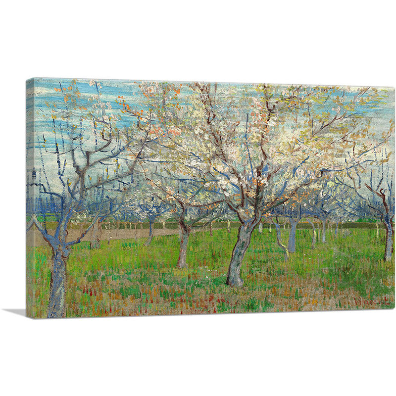 The Pink Orchard 1888 - reproduction d'art, H 12 po x l 18 po x 1,5 po