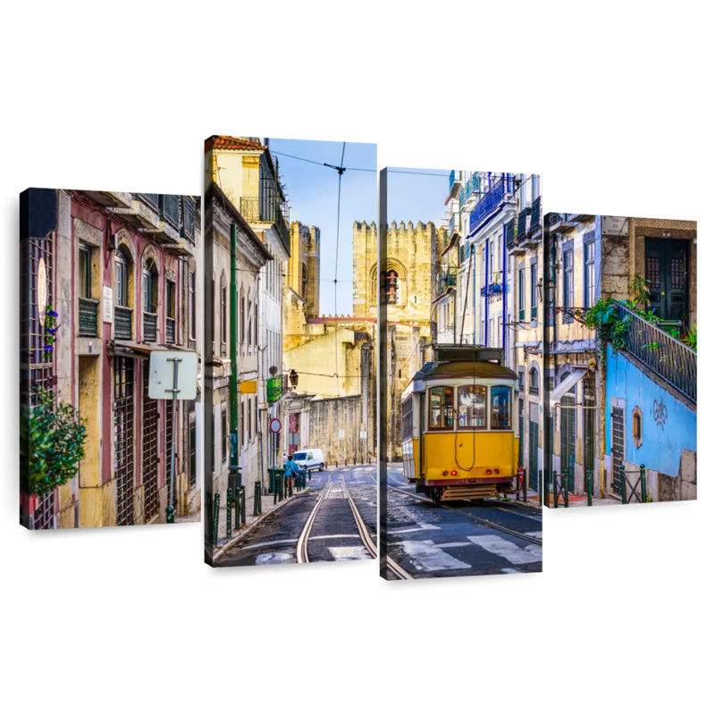 Sireci Yellow Lisbon Tram, 27" H x 43" W