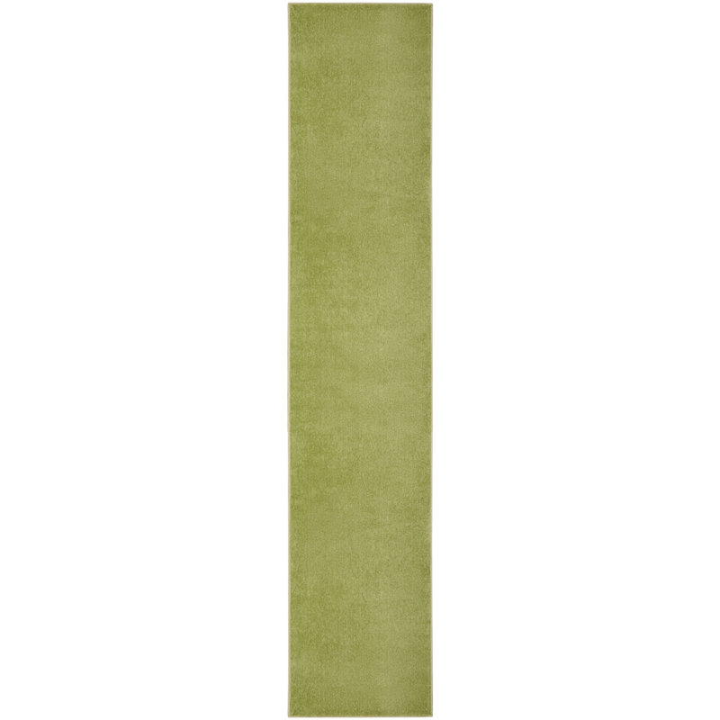 Mullican Sandy Solid Green Easy Care Indoor/Outdoor Area Rug, Runner 2'2" x 20'