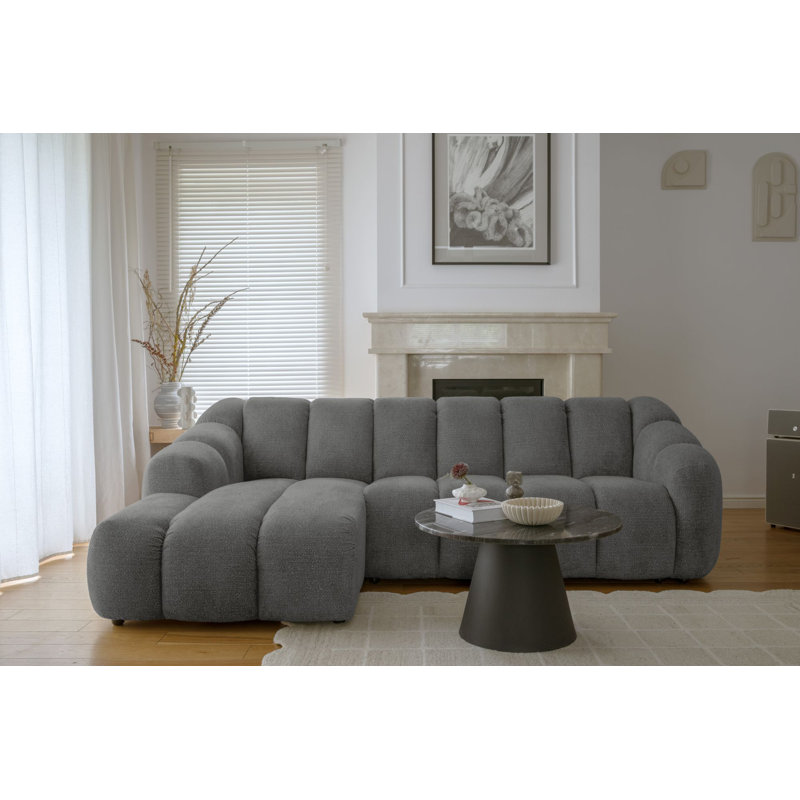 Shell Corner Sofa , 4, Left Hand Facing, Dark Grey