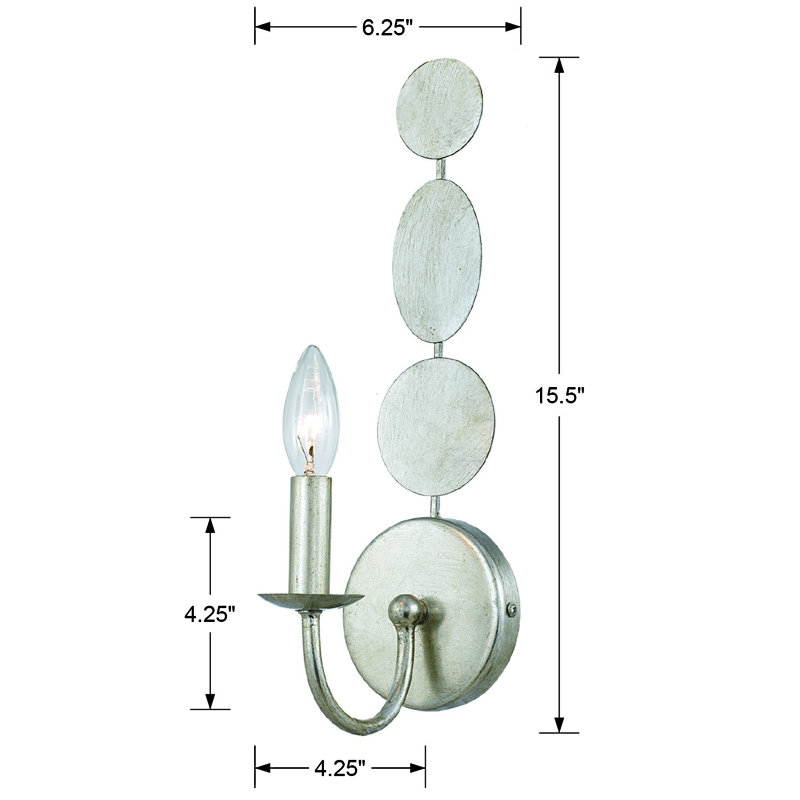 Dufrene 1 - Light Dimmable Candle Wall Light, Antique Silver