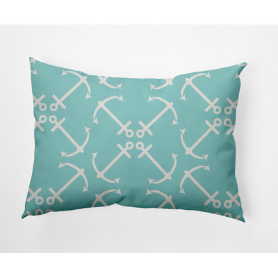 Nautical Nights Geometric Outdoor Reversible Throw Pillow
