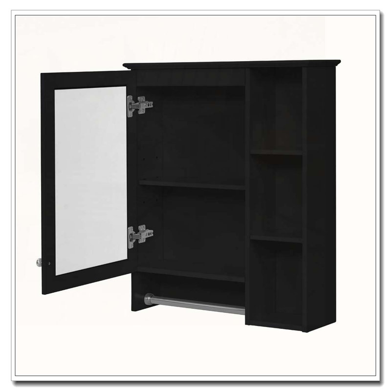 Armoire à pharmacie murale 3 en 1, armoire à pharmacie murale 24 po, Noir