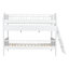 Lit superposé simple en bois blanc, 3 tablettes de rangement, peut être déplacé vers la gauche ou la droite, garde-corps inclus-1738076827