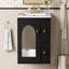 Ensemble de meuble-lavabo mural 24 po pour petit espace, armoire de salle de bain avec lavabo en céramique, 2 tiroirs et 1 porte à fermeture en douceur