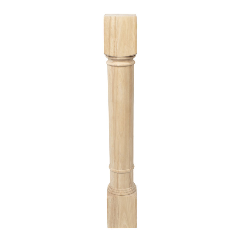 35.25" Unfinished Hardwood Traditional Kitchen Island Leg