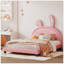 Lit plateforme tapissier en similicuir avec ornement en lapin-115693433-115693434