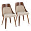Chaises d'appoint rembourrées avec pieds en bois courbé Aurika-90576993-90576994