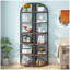 Étagère de coin 71,65 po de hauteur à 6 niveaux brun rustique, bibliothèque d'angle pour petit espace, support pour plante, salon, bureau