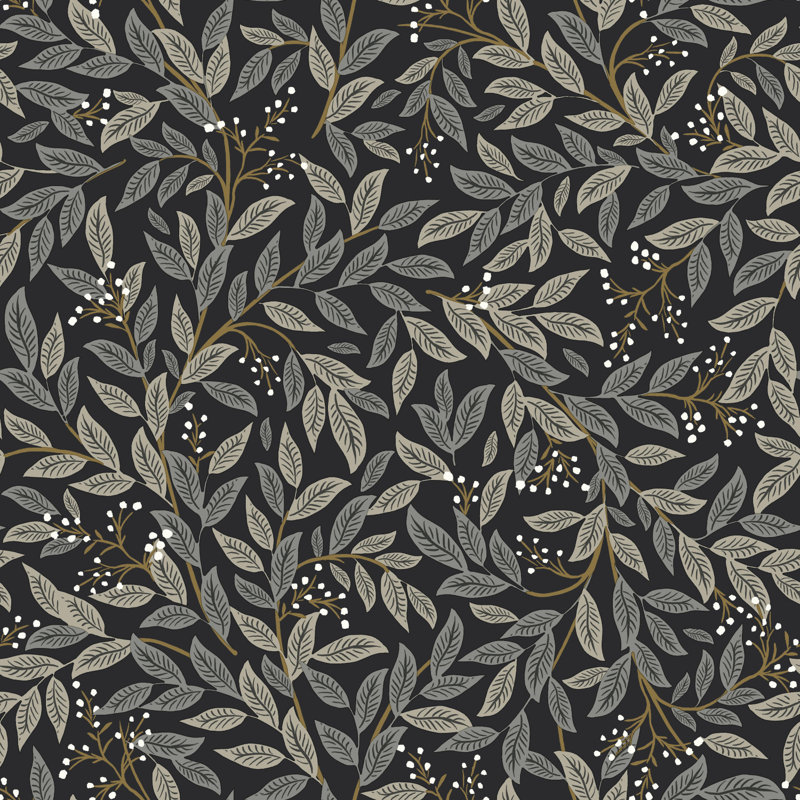 Willowberry 20' L x 20.5" W Peel and Stick Wallpaper Roll, Black