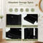 Meuble-lavabo noir de 76 cm (30 pouces) avec lavabo simple, meuble combiné, lavabo encastré et rangement multifonctionnel
