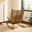 Chaise berçante d'extérieur Rosella Hyrum avec rotin en PE et haut dossier-974046943-974046936