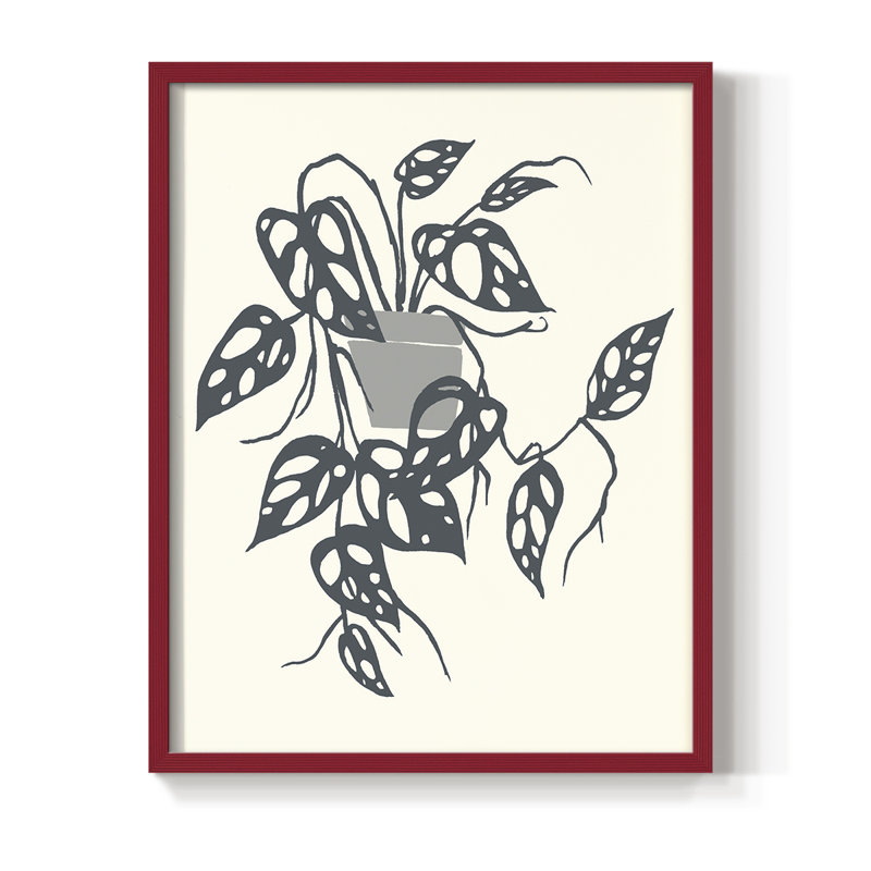 «Growing Leaves VI», H 30 po x l 24 po, Rouge