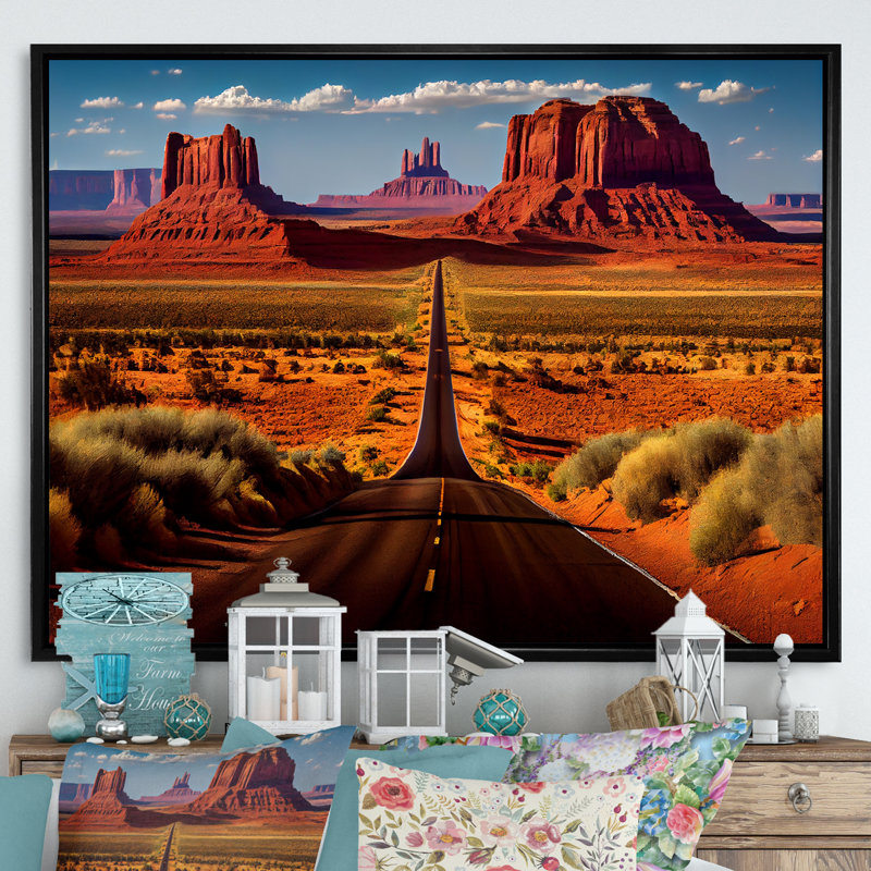 Monument Monument Navajo Spirit - paysages, impressions d'art mural, H 24 po x l 32 po x P 1 po, Cadre flottant noir