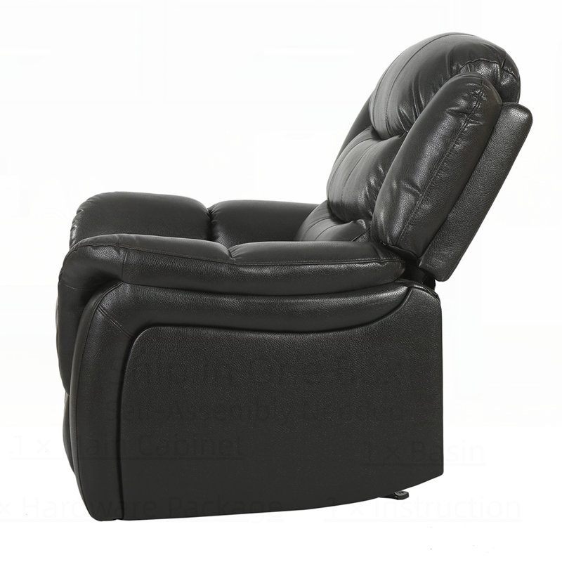 Classic Design Recliner, PU Upholstery, Glider Recliner for Spacious Comfort and Elegant Home Decor